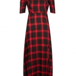 LVT1 Pennyroyal Check Midi Dress