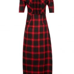 LVT1 Pennyroyal Check Midi Dress