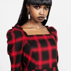 LVT1 Pennyroyal Check Midi Dress