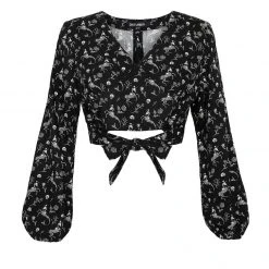 MET1 Women MAKEBELIEVE TIE FRONT CROP TOP 17 MET1 Women MAKEBELIEVE TIE FRONT CROP TOP