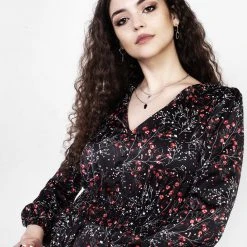 MET1 ROSETEARS FRILL PEPLUM MINI DRESS