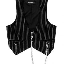 MET1 Women NIGHTMARE CROP TAILORED WAISTCOAT 17 MET1 Women NIGHTMARE CROP TAILORED WAISTCOAT
