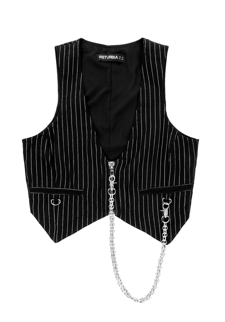 MET1 Women NIGHTMARE CROP TAILORED WAISTCOAT 9 MET1 Women NIGHTMARE CROP TAILORED WAISTCOAT