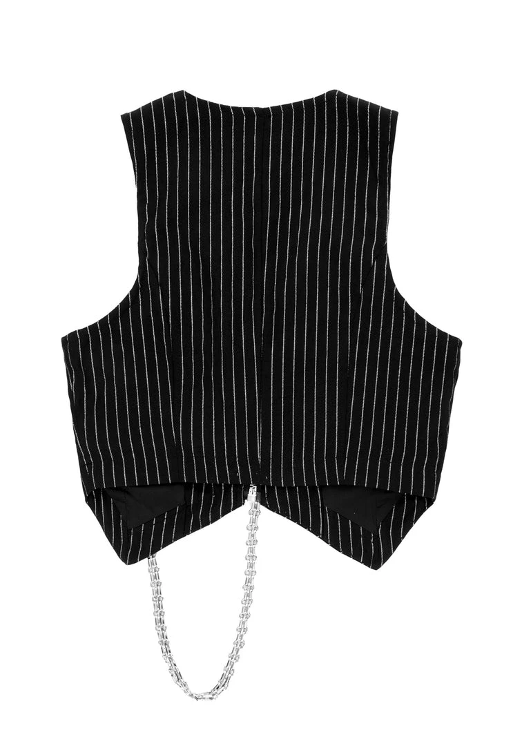 MET1 Women NIGHTMARE CROP TAILORED WAISTCOAT 10 MET1 Women NIGHTMARE CROP TAILORED WAISTCOAT