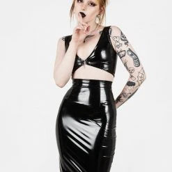 MET1 Women HELLBOUND VINYL CROP TOP