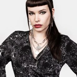 MET1 SPELLWORK MIDI WRAP DRESS Women