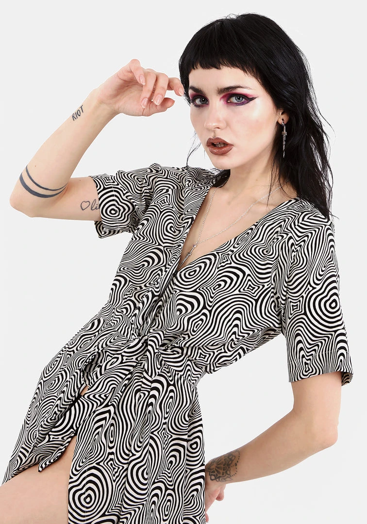 MET1 SUMMERS PRINTED WRAP DRESS 8 MET1 SUMMERS PRINTED WRAP DRESS