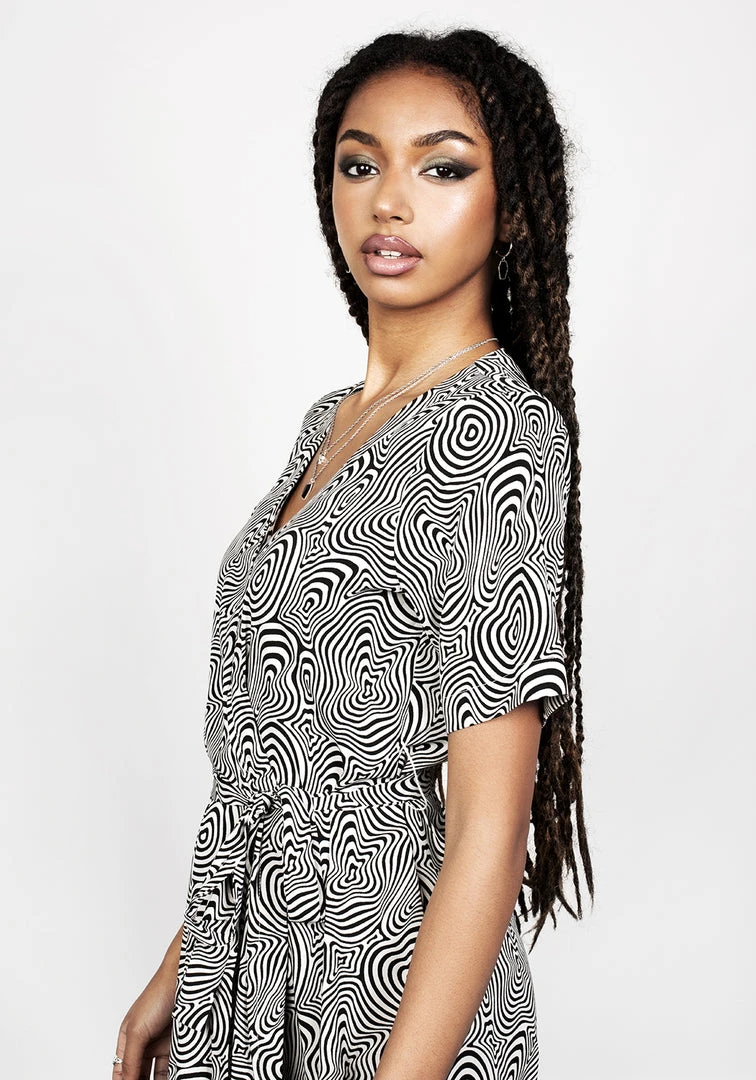 MET1 SUMMERS PRINTED WRAP DRESS 6 MET1 SUMMERS PRINTED WRAP DRESS