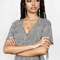 MET1 SUMMERS PRINTED WRAP DRESS