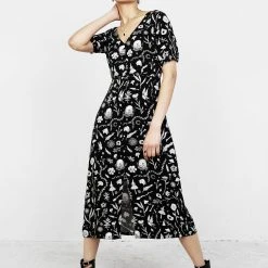 MET1 Women HEDGEWITCH V-NECK MIDI DRESS