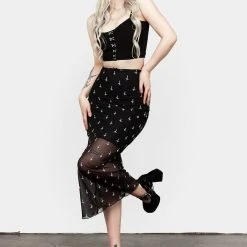 PFA1 WICKED MESH MIDI SKIRT