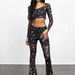 PFA1 ENSNARE LACE TRIM MESH TOP Clothing