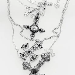 TOU1 Women Confession Multi-Chain Necklace