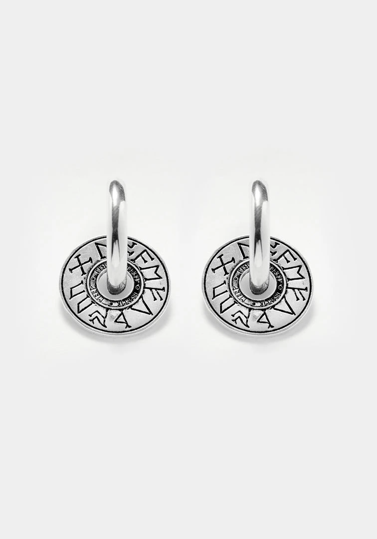 TOU1 Women Runes Disk Earrings 3 TOU1 Women Runes Disk Earrings