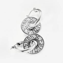 TOU1 Women Runes Disk Earrings 10 TOU1 Women Runes Disk Earrings