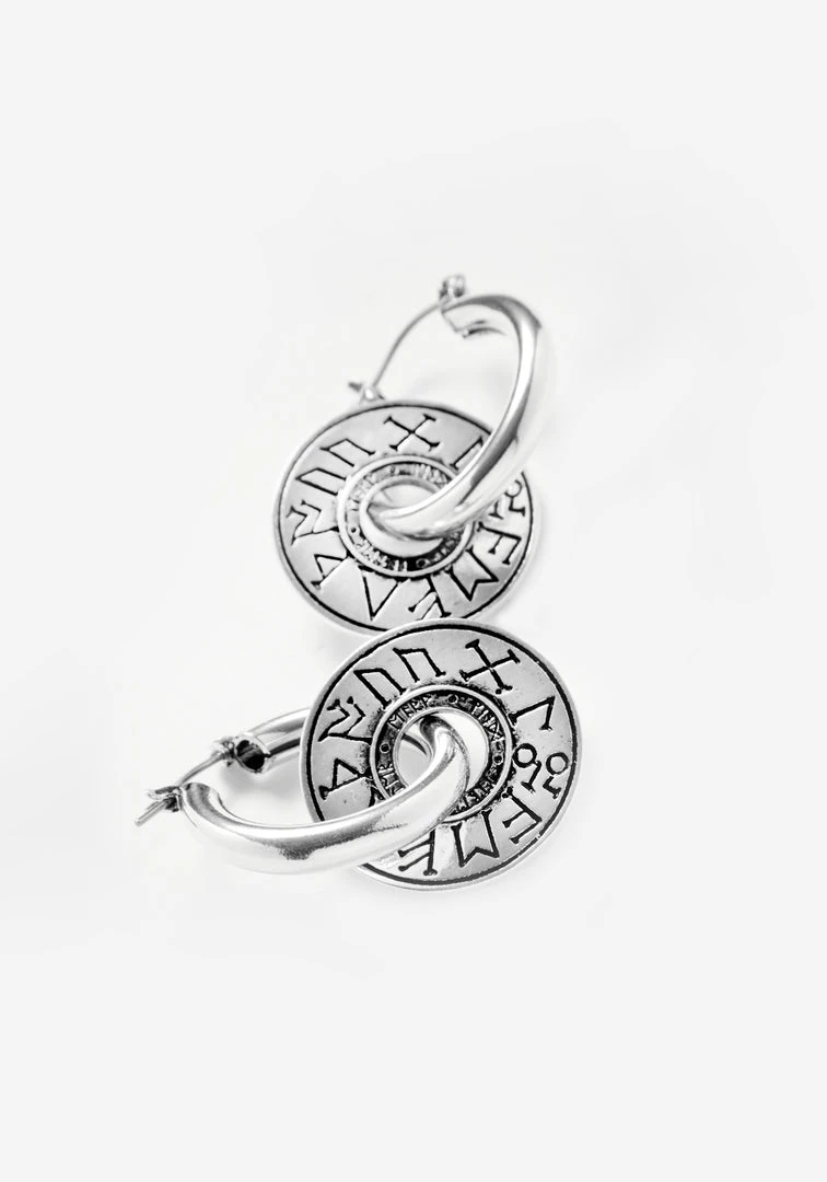 TOU1 Women Runes Disk Earrings 5 TOU1 Women Runes Disk Earrings