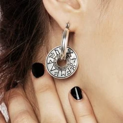 TOU1 Women Runes Disk Earrings 11 TOU1 Women Runes Disk Earrings