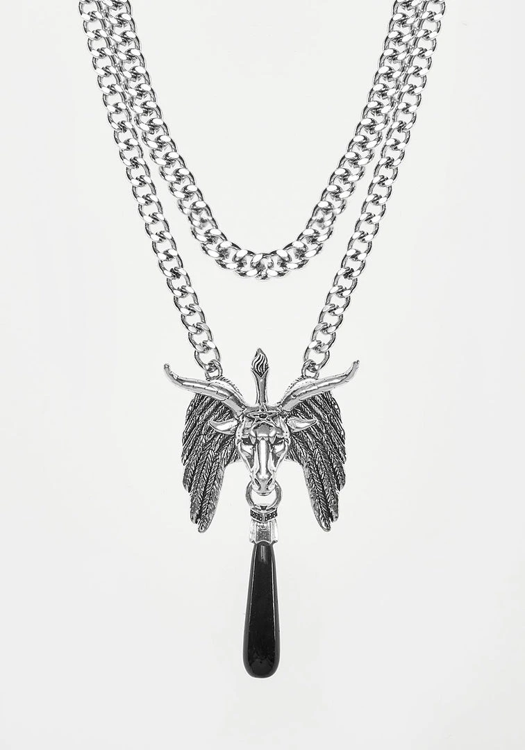 TOU1 Accessories BAPHOMET BLACK AGATE CHAIN CHOKER 3 TOU1 Accessories BAPHOMET BLACK AGATE CHAIN CHOKER