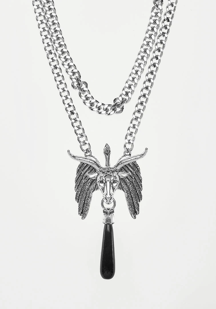 TOU1 Accessories BAPHOMET BLACK AGATE CHAIN CHOKER 5 TOU1 Accessories BAPHOMET BLACK AGATE CHAIN CHOKER