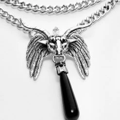 TOU1 Accessories BAPHOMET BLACK AGATE CHAIN CHOKER 10 TOU1 Accessories BAPHOMET BLACK AGATE CHAIN CHOKER