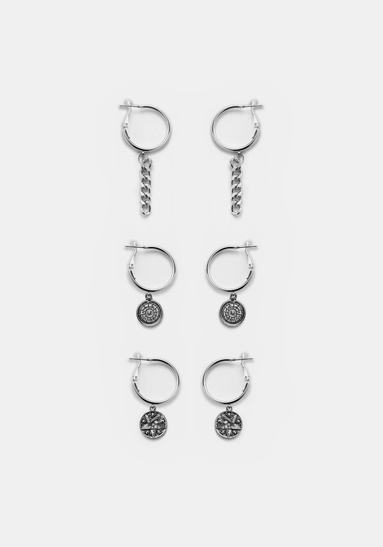 TOU1 OCCULT TRIPLE EARRING SET Accessories 3 TOU1 OCCULT TRIPLE EARRING SET Accessories